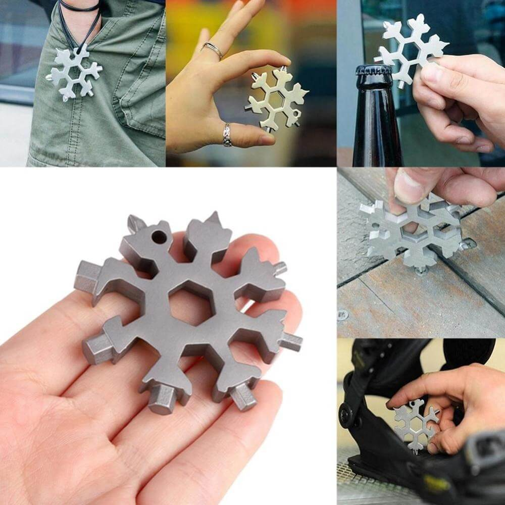 18-In-1 Stainless Steel Snowflakes Multi-Tool