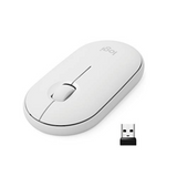 Logitech Pebble M350 Wireless Mouse with Bluetooth or USB – Silent, Slim with Quiet Click for iPad, Laptop, Notebook, PC and Mac – Off White