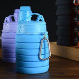 Folding silicone water bottle collapsible lockable foldable kettle