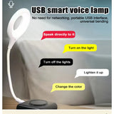 USB Smart Night Lamp Voice Operated LED Smart Night Light Lamp 360 Adjustable Desk Lamp