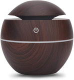 Househould Air Purifier, House Air Humidifier, Small Scented Air Freshener Round Ball Shape Usb Rechargeable Aroma Diffuser Humidifier(Deep wood grain)