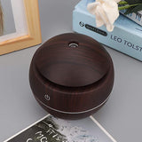 Househould Air Purifier, House Air Humidifier, Small Scented Air Freshener Round Ball Shape Usb Rechargeable Aroma Diffuser Humidifier(Deep wood grain)