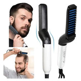 Men's Hair and Beard Straightener Modelling Comb Electric Hair Straightener Brush