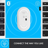 Logitech Pebble M350 Wireless Mouse with Bluetooth or USB – Silent, Slim with Quiet Click for iPad, Laptop, Notebook, PC and Mac – Off White