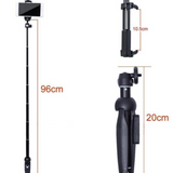 Yunteng YT-9928 2 in 1 Mini Tripod Selfie Stick with Phone Holder Remote Controller - Black